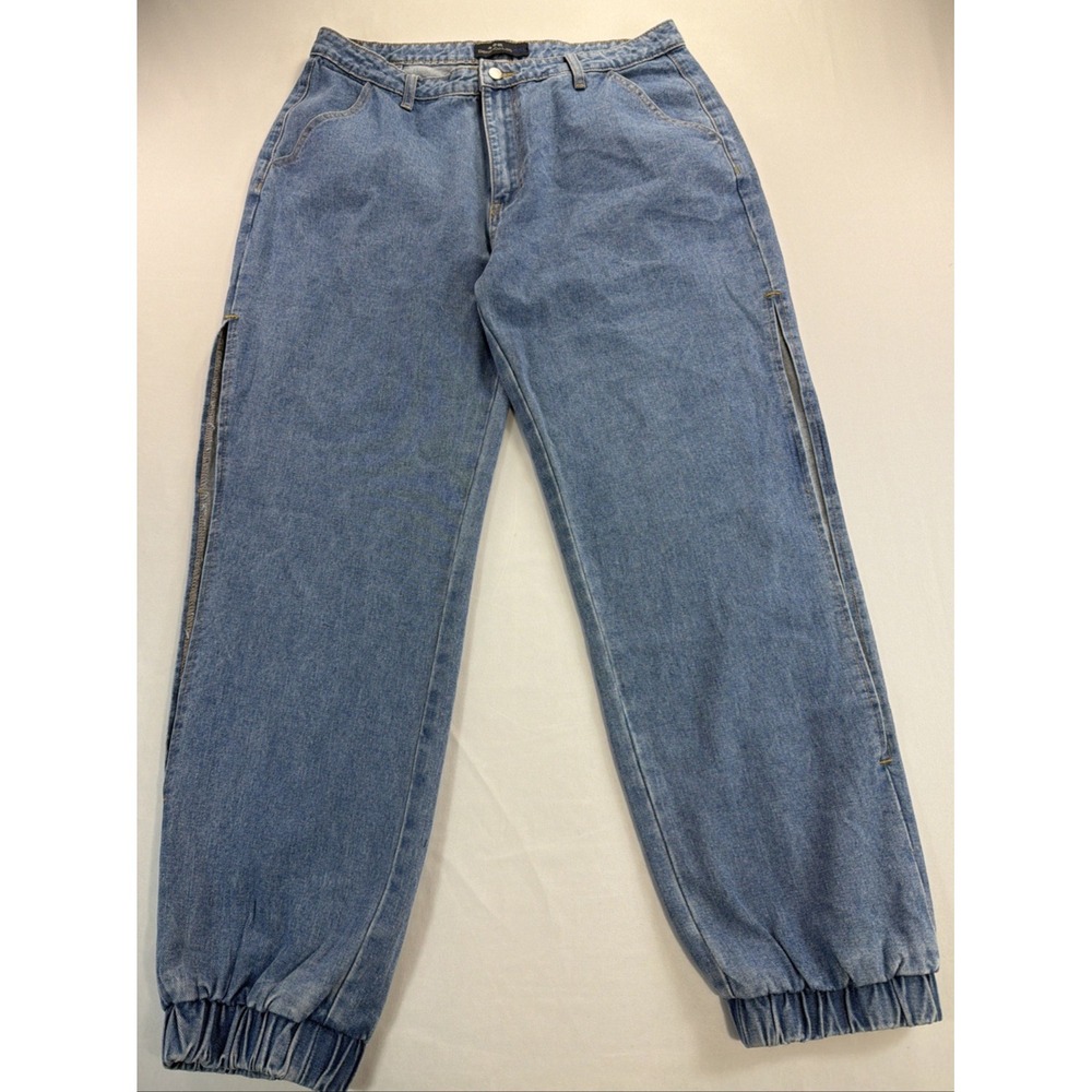 Denim CoLab Jeans Women's XXL Blue Slit Side Jogger Cuff Streetwear